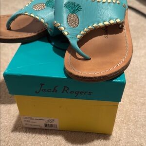 Jack Rogers Turquoise Pineapple Sandals